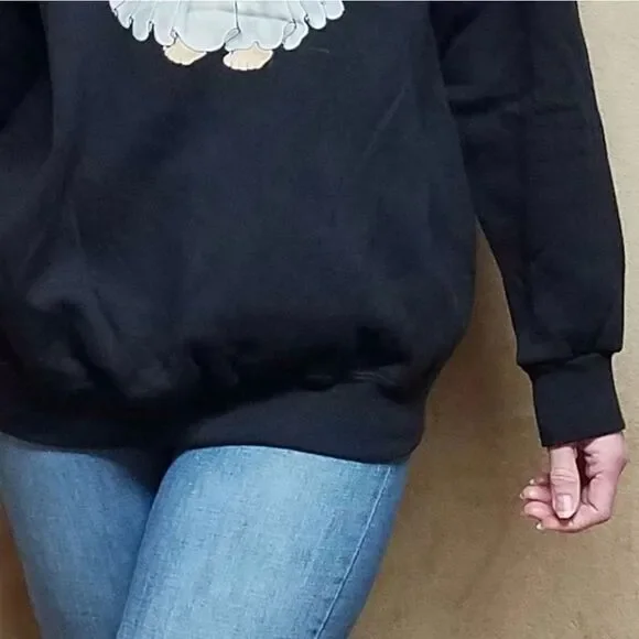 VINTAGE 80s Hanes Black Cherub Dove Sweatshirt